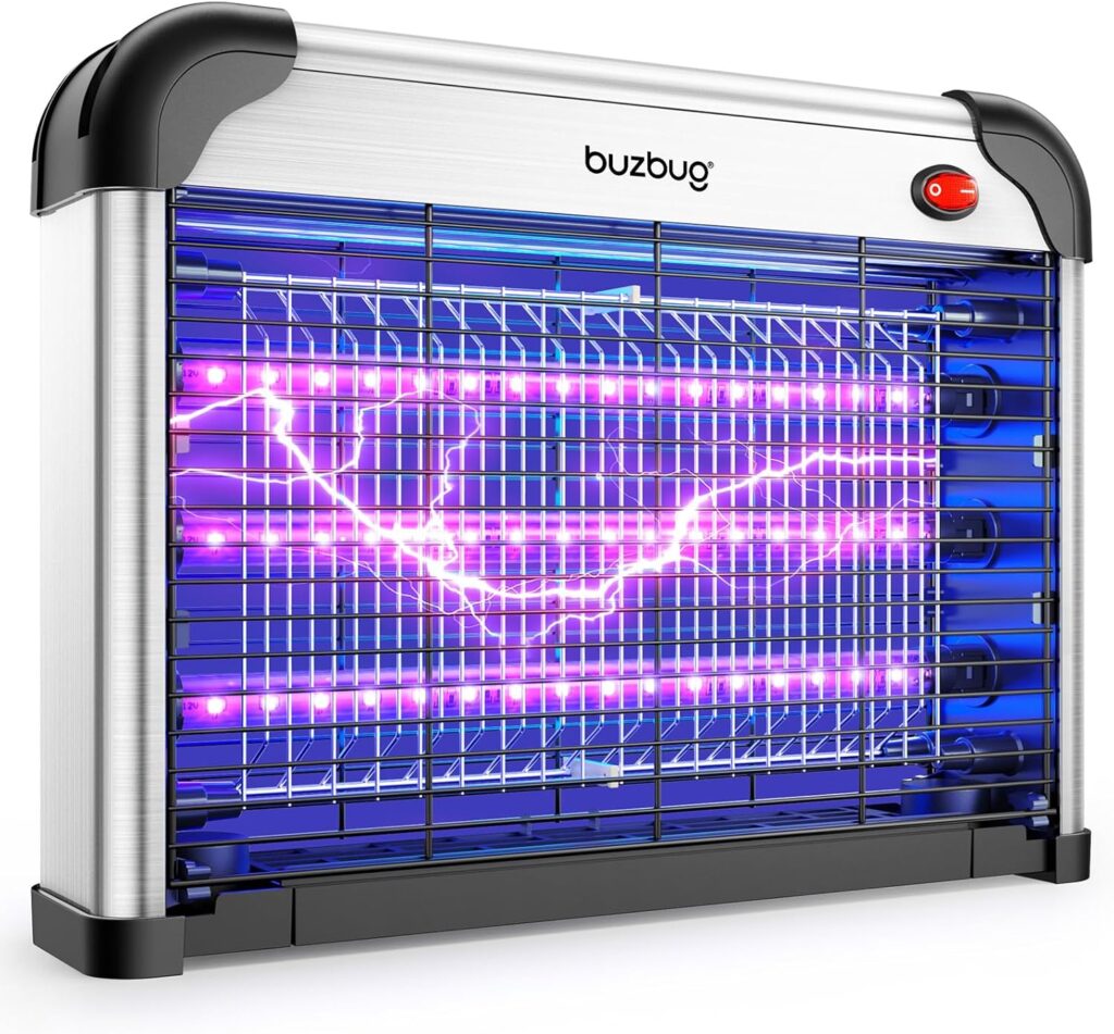 Buzbug LED Bug Zapper Indoor, 10 Years Lifespan 3 Lamps Enhance Insect Attraction, 3800V High-Voltage, Electric Mosquito Zapper, Fruit Fly Mosquito Moth Gnat Zapper, Killer, Trap -MA009