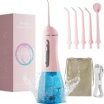 Water Flossers for Teeth, Electric Floss for Adults, Water Dental Picks for Teeth Cleaning and Flossing, Portable Flossers for Travel Size, Travel Bag and 4 Tips, IPX7 Waterproof – Black