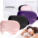 Eye Mask for Sleeping,3 Pack Silk Sleep Masks for Women Men-Blindfold for Travel on Airplane,100% Pure Silk Eye Mask for Sleep with Adjustable Strip