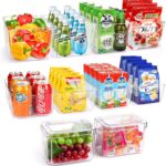 Set Of 10 Refrigerator Pantry Organizer Bins, Clear Plastic Food Storage Bins for Kitchen, Countertops, Cabinets, Fridge, Freezer, Bedrooms, Bathrooms, Fridge Organizer Bins Pantry Storage Containers