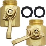 Heavy Duty Brass Garden Hose Shut Off Valve, 3/4 Inch, 2 Sets