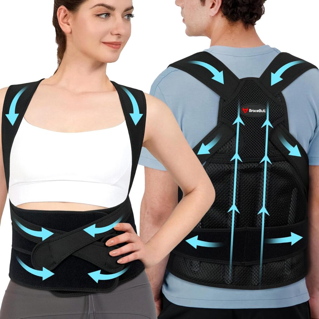Posture Corrector for Men and Women, Adjustable Upper Back Brace, Comfortable Shoulder Support for Spine Alignment, Posture Training and Daily Wear Under Clothes (Small 26.8‘’-33.5‘’)