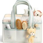 PeraBella Diaper Caddy Organizer with Handle, Baby Shower Gifts Basket Bag, Registry Search Must Haves Items, Nursery Storage Organizer for Newborn Girl Boy, Baby Bag Essentials, Car Diaper Caddy Cart