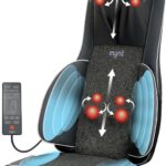 Mynt 2D & 3D Shiatsu Neck and Back Massager for Chair with 10 Deep Kneading Nodes, Back Massage with Heat, Portable Spot Massage Chair Pad (Black)