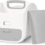 Ubbi Portable Diaper Changing Station Diaper Storage Caddy Organizer with Folding Changing Mat, Stores Baby Diapers, Wipes and Baby Accessories, Gray