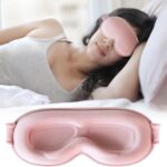Sleep Mask,Upgraded 3D Deep Contoured Eye Mask for Sleeping,No Pressure Eye Covers 99% Block Out Light Eye Mask with Adjustable Elastic Strap for Sleeping, Yoga, Traveling (1pc,Pink)
