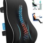 Lumbar Support Pillow for Office Chair, Office Home Essentials,Stocking Stuffers,Back Support Pillow for Car, Chair Cushions,Back Pain Relief Improve Posture,Mesh Cover Double Adjustable Straps