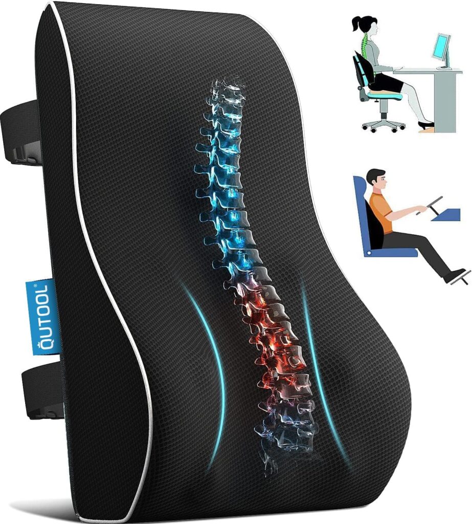 Lumbar Support Pillow for Office Chair, Office Home Essentials,Stocking Stuffers,Back Support Pillow for Car, Chair Cushions,Back Pain Relief Improve Posture,Mesh Cover Double Adjustable Straps
