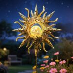 TAKE ME Sun Solar Lights Outdoor Waterproof Metal Garden Stakes for Patio Yard Walkway LawnPatio Mothers Day Gifts Mom Wife Grandma (Sun)