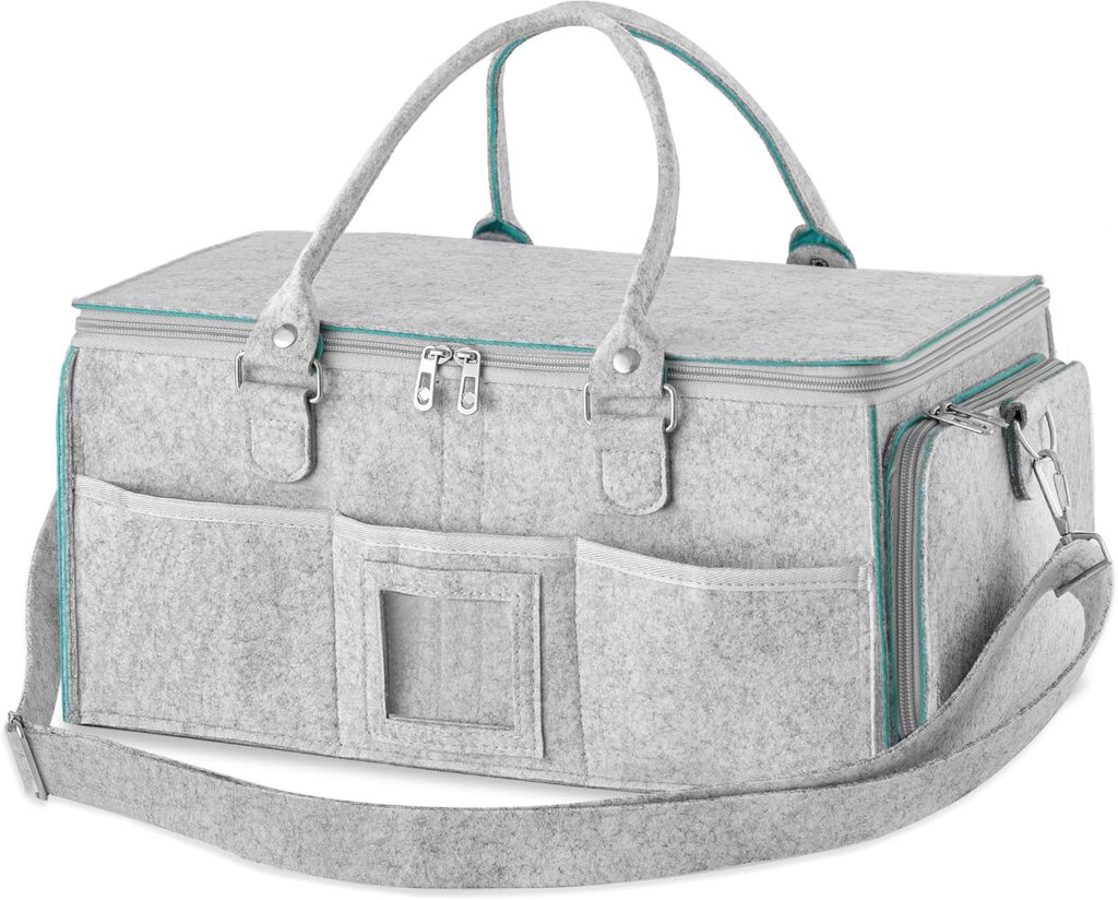 HBlife Baby Diaper Caddy Organizer, Nursery Storage Bin, 16″ x 10″ x 7″ Large Portable Basket Shower Gift Newborn Essentials Baby Registry Must Haves Items-Green