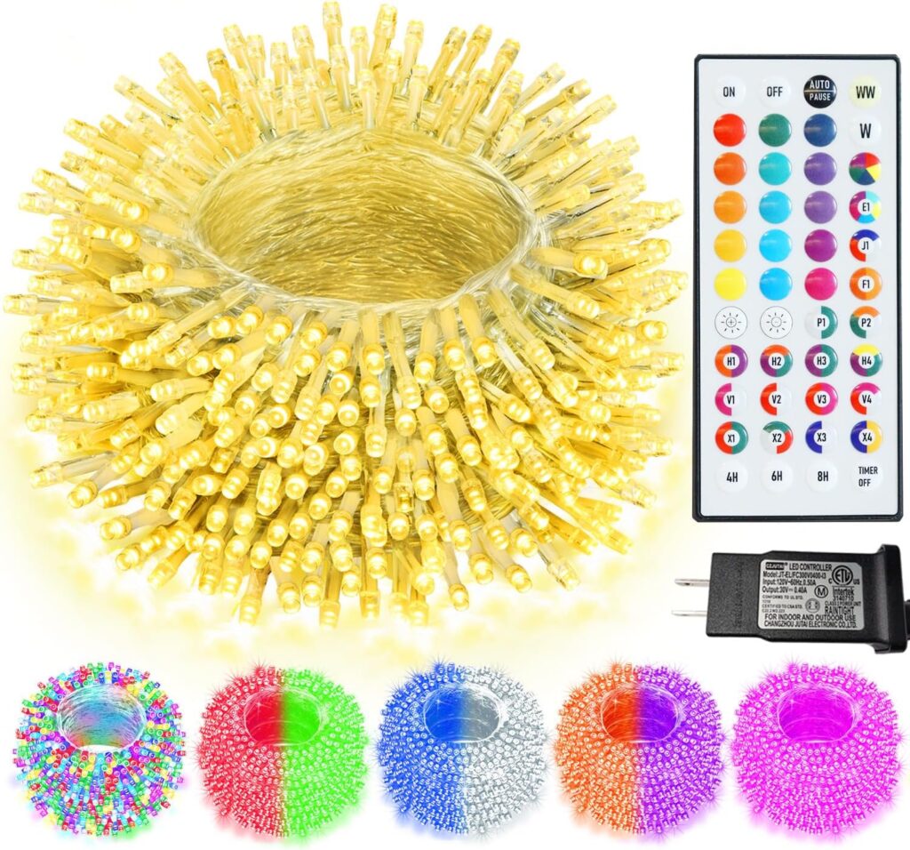 Color Changing Christmas String Lights with Remote, 35 Colors 66FT 200LED Halloween String Lights Outdoor Decoration, Indoor Connectable Fairy Lights Plug in for XMAS Tree Thanksgiving Decoration
