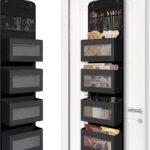 Over Door Organizer with 4 Large Capacity Pockets, Hanging Organizer Storage for Closet Bathroom Nursery Bedroom Dorm, Toys Cosmetics Sundries and Baby Essentials, Black