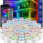 Permanent Outdoor RGB Lights,Waterproof Smart LED Eaves Lights with App/Remote Control,for Christmas and All Holiday Decor,Daily and Accent Lighting,House Roof and Garden Lighting (100FT)