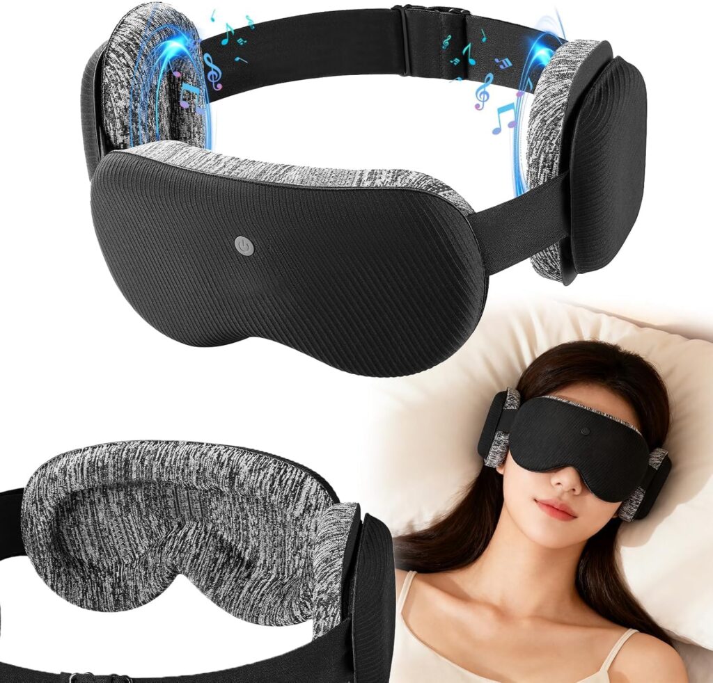 3D Bluetooth Sleep Mask with Voice Control,Eye Mask Headphones for Women Men 100% Pressure-Free & BlockOut,Wireless Cotton Mask for Side Sleepers Travel