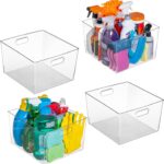 ClearSpace Clear Plastic Storage Bins – XL 4 Pack Perfect for Kitchen,Fridge, Pantry Organization, Cabinet Organizers