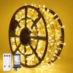 JMEXSUSS 168FT 600 LED Christmas Lights Outdoor Waterproof 8 Modes Warm White Christmas Tree Lights Plug in String Fairy Lights for Outside Indoor for Bedroom Wedding Party Holiday Xmas Decorations