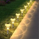 Solar Lights Outdoor, 8 Pack Mushroom Lights Outside Waterproof, Solar Powered LED Lighting for Garden, Yard, Landscape, Path, Pathway, Lawn, Walkway, Driveway, Backyard Decor (Warm White)