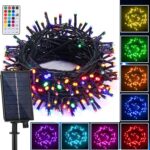 XEWEA Solar String Lights Outdoor, 40Ft 16 Colors 100 LED String Lights with 20 Modes Remote, Waterproof Solar Powered Lights for Garden Fence Paito Home Christmas Decorations