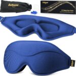 Sleep Mask, New Version, Premium Eye Mask for Sleeping, Total Blackout, Superior Soft Comfort, Upgraded 3D Ergonomic Designed Sleeping Mask for Home, Office, Travel, Meditation, Yoga, Blue