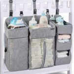 Clearworld Hanging Diaper Caddy for Changing Table and Crib,XL Diaper Caddy Organizer for Baby Essentials,Upgrade Thicken Diaper Stacker Nursery Organizer, Baby Shower Gifts(Gray)