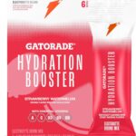 Gatorade Hydration Booster Electrolyte Drink Mix Powder Packets, Strawberry Watermelon, Advanced Electrolyte Blend, No Added Colors, No Artificial Sweeteners, Essential Vitamins A, C, B3, B5, B6, Makes 20 Fl Oz (6 Pack)
