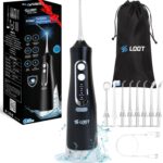Dental Water Flosser Cordless, 310ML Electric Flosser with 4 Cleaning Modes & 8 Replaceable Jet Tips, IPX7 Waterproof Electric Waterflosser for Teeth Cleaning (8 Tips)