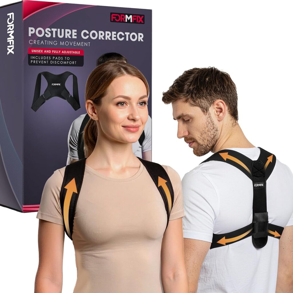 Upper Back Brace for Men and Women, Adjustable Posture Corrector for Men, Back Pain Relief & Spine Alignment Back Brace Posture Corrector, Shoulder Support with Breathable Fabric, One Size (Slim Strap)