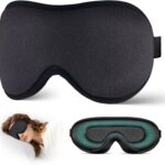 Sleep Mask for Side Sleeper Men Women | Zero Eye Pressure 3D, Light Blocking Design, Soft Breathable Eye Shade Cover for Travel, Black
