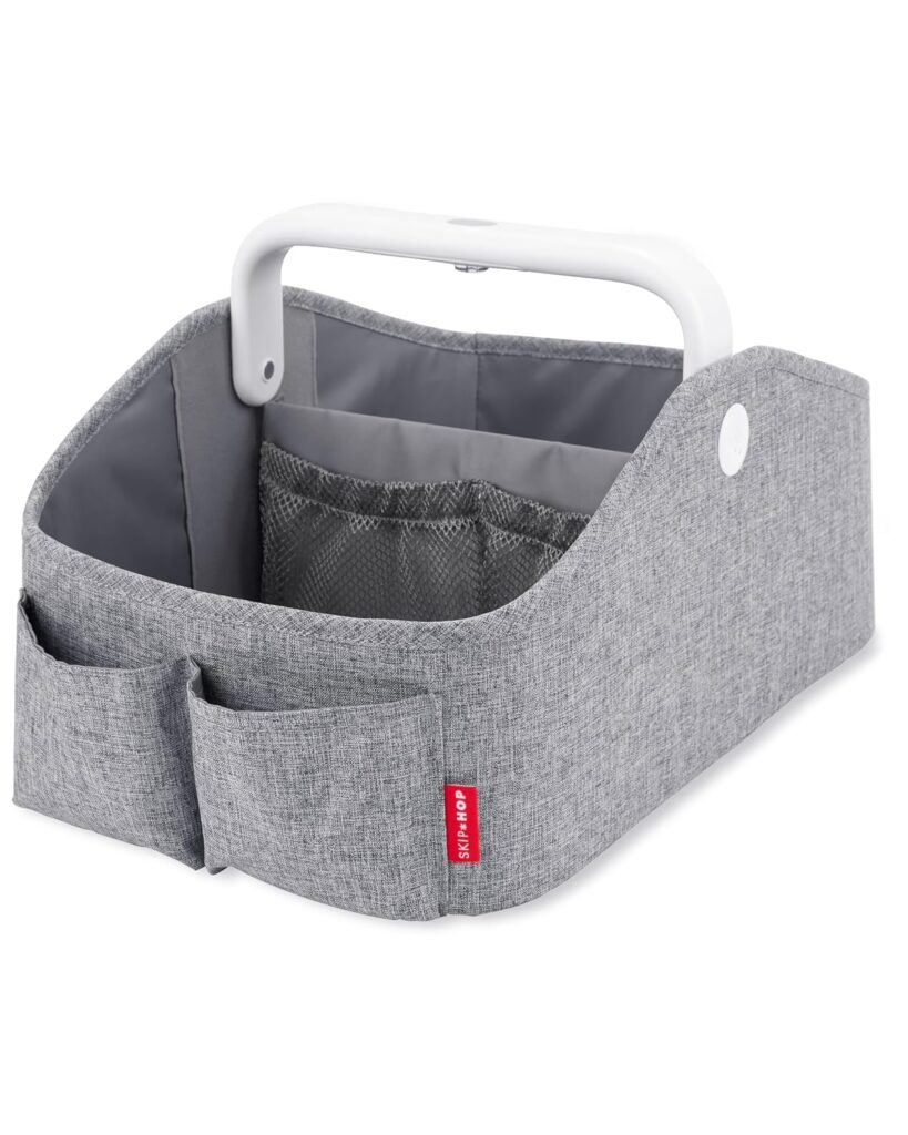 Skip Hop Diaper Caddy Organizer with Touch Sensor Night Light Nursery Style Heather Grey