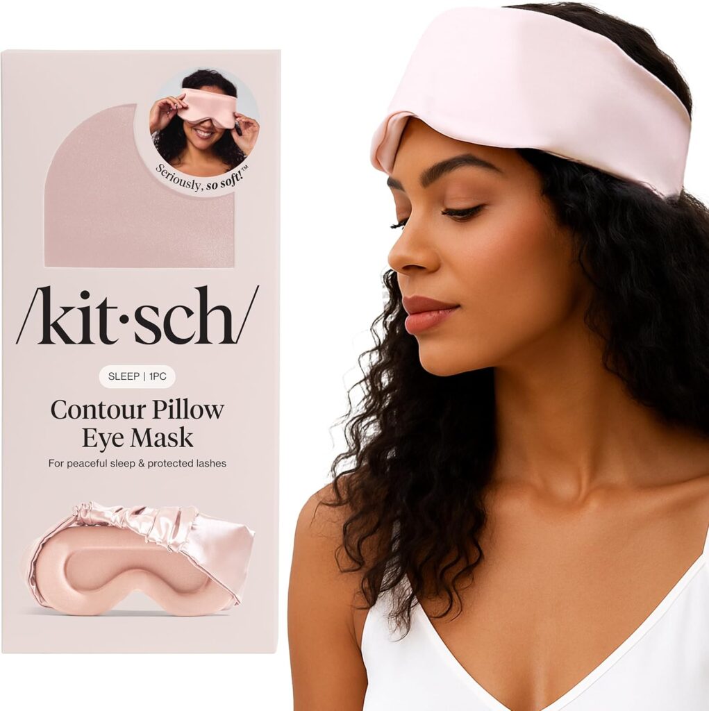 Kitsch Contour Pillow Eye Mask – Softer Than Silk Eye Mask for Sleeping, Blindfold Sleep Masks for Women & Men, No Eye Pressure, Lightweight, Eye Care, Travel Essentials – Blush