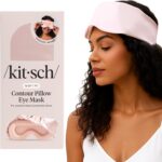 Kitsch Contour Pillow Eye Mask – Softer Than Silk Eye Mask for Sleeping, Blindfold Sleep Masks for Women & Men, No Eye Pressure, Lightweight, Eye Care, Travel Essentials – Blush
