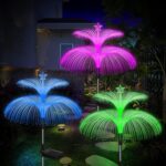 Solar Garden Lights 3 Pack New Upgraded Solar Lights Outdoor Waterproof 7 Color Changing Double Jellyfish and Star Flower Garden Decor Yard Lawn Christmas Outdoor,Gifts for Mother’s Day Women