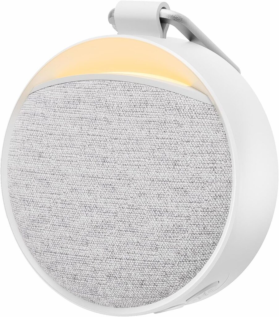 Hotmoon Portable White Noise Sound Machine 12 Soothing Sounds | Omini SE | 8 Night Light Colors | 4 Timers | Powerful Battery | Memory Function | for Home, Travel, Office, Babys, Kids & Adults Gift