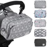 Universal Stroller Caddy Accessories All-in-One Baby Organizer with Insulated Pocket,Capacity for Diapers, Toys & Snacks, Dark Gray