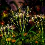 Solar Garden Lights Outdoor: Waterproof 2-Pack DIY Decorative Firework Lights with 2 Modes for Yard Patio Pathway Outside Fairy Decor – Gifts for Women Mom Mothers Day Warm White