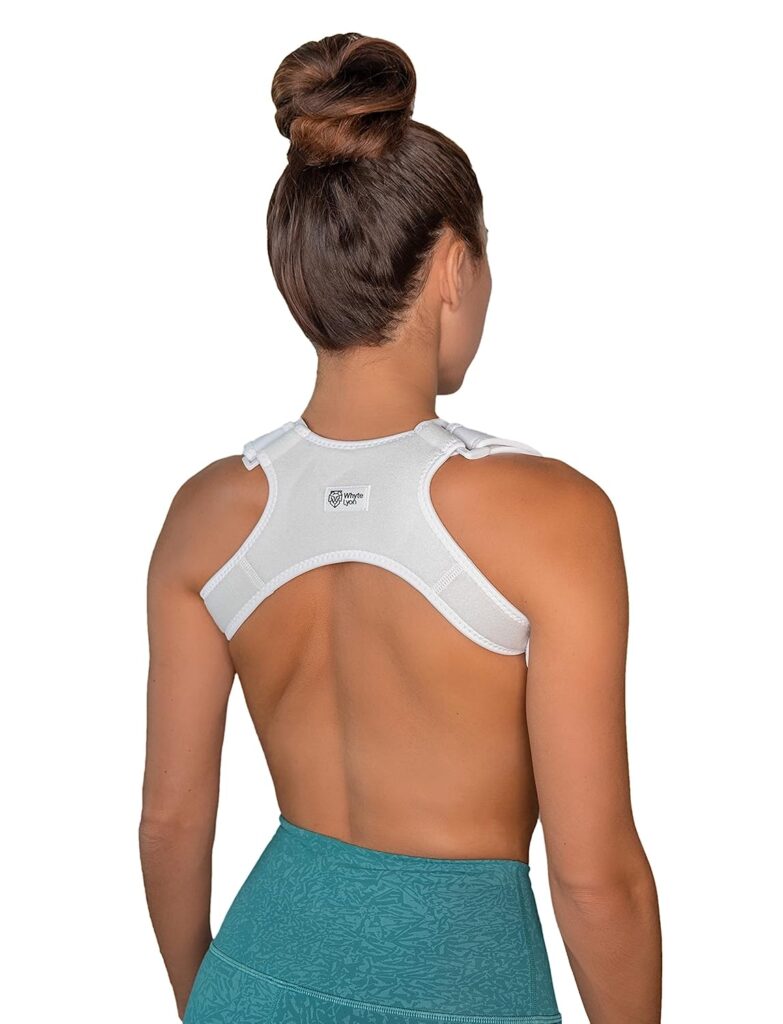 Upper Back Posture and Neck Hump Corrector – for Women and Men – Support Brace and Straightener for Pain Relief – Rounded Shoulder and Buffalo Hunchback Alignment – Discreet Under Clothes – White