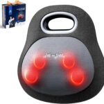 BOB AND BRAD EZBack Go Cordless Back Massager with Heat for Pain Relief Deep Tissue, Rechargeable 4D Kneading Shiatsu Back and Neck Massage Pillow with Handle Relaxation at Office Home for Women Men