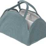 Cotton Rope Diaper Caddy – Multifunctional Baby Diaper Storage Basket with Handles, Large – Capacity Organizer for Newborn Essentials,Stylish Nursery & Home Storage Solution (Light Green)