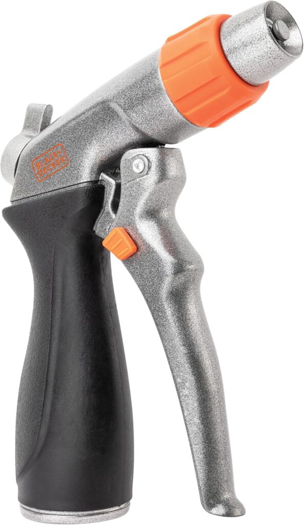 BLACK+DECKER® Adjustable Front Trigger Nozzle – Heavy-Duty, Precision-Control Garden Hose Sprayer BD59380