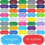 Eurzom 40 Pcs Funny Sleep Eye Mask Soft Night Sleep Mask Bulk for Sleeping Blackout Blindfolds with Adjustable Strap for Women Men Kids Travel Nap Meditation Party Gifts Favors(Colorful)