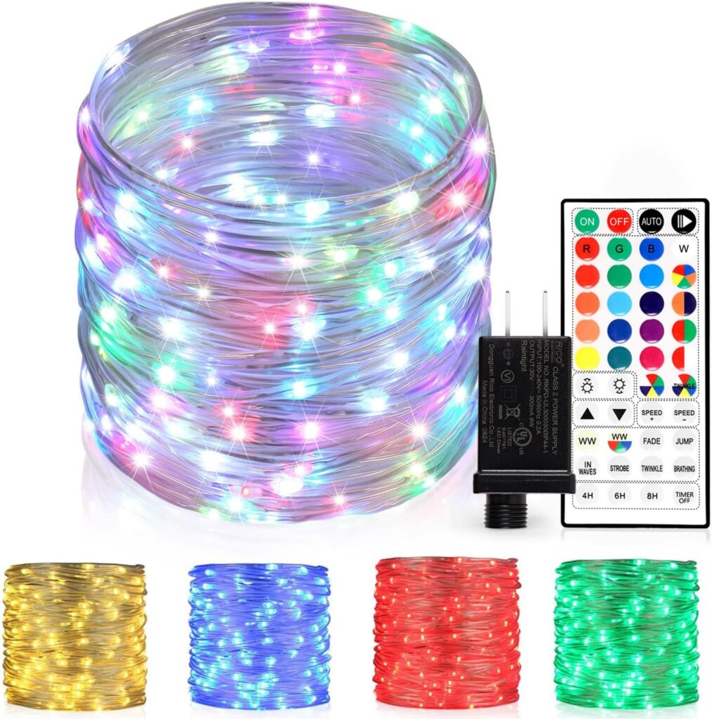 Outdoor String Lights – 80 Ft Rope Lights with 240 Color Changing LEDs, Waterproof & Plug-in for Wedding, Patio, Garden & Christmas Decor