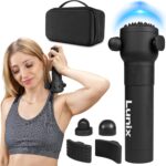 LX28 Deep Tissue Massage Gun, Portable Handheld Vibration Massager for Neck, Back & Legs, 7 Heads & 4 Speeds, Rechargeable, Lightweight Full Body Muscle Therapy