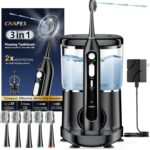 Electric Toothbrush with Water Flosser 3 in 1 Combo, Advanced 2.0 Flossing Toothbrush, Cordless Teeth Cleaning, 3 Modes&5 Speeds, Rechargeable Oral Dental Irrigator Kit for Adults, 5 Replacement Heads