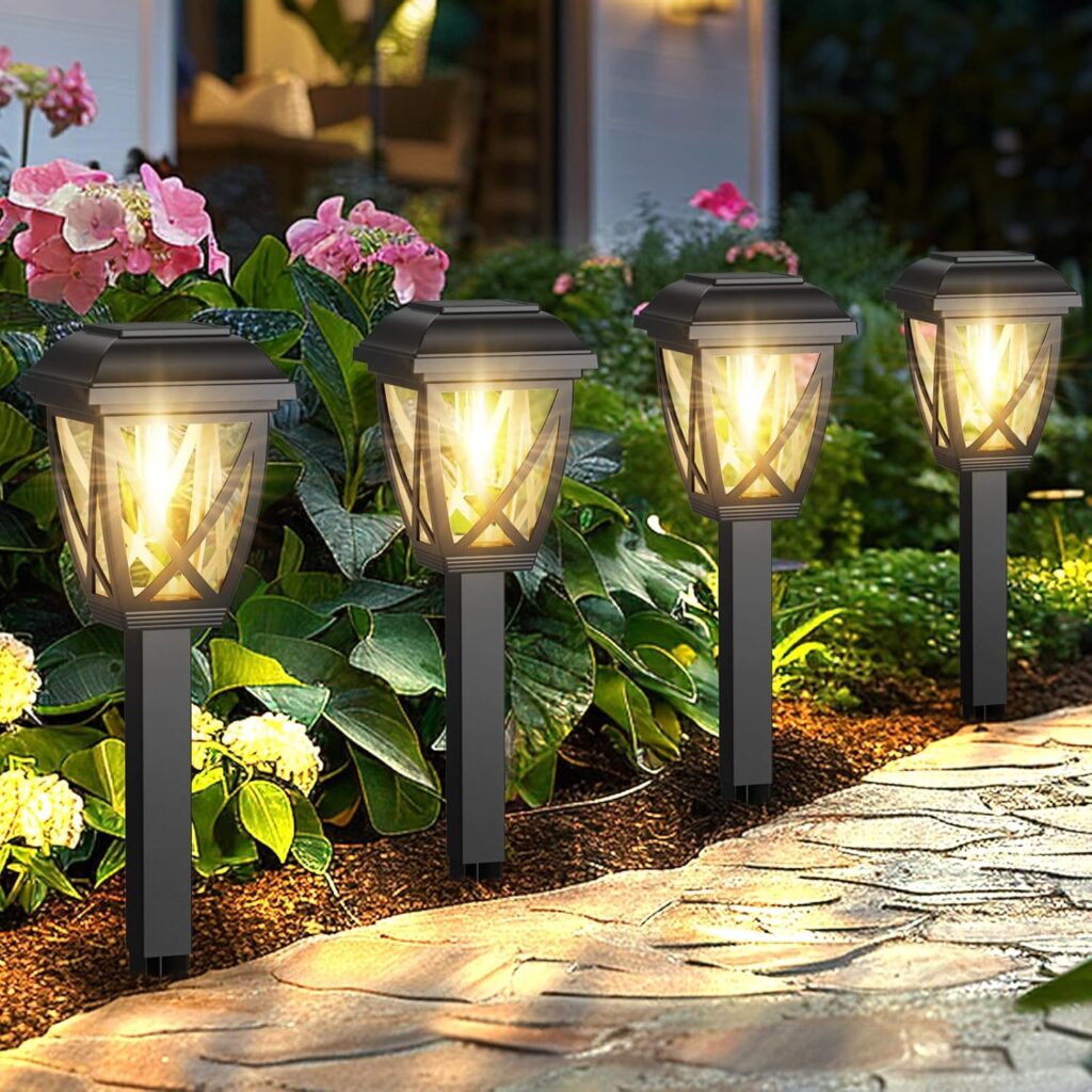 Derynome Solar Lights Outdoor, 10 Pack Waterproof Solar Pathway Lights for Outside, Outdoor Light for Garden, Yard, Patio, Landscape, Planter, Walkway Decor