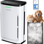 Large Pet Air Purifier for Home up to 4200 sq ft, Suck up Floating Cat Dog Hair, 7-Stage Filter, Anion Activated Carbon HEPA Air Purifiers for Dander Odor Allergies Pollutant Smoke Dust, Zero Ozone