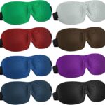 8 Pcs Sleep Eye Mask 3D Contoured Eye Mask Blackout Eye Covers for Sleeping with Adjustable Strap Block Out Light Night Blindfolds Soft Comfy Eye Shade for Women Men(Medium,Fresh Colors)