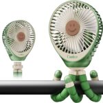 Stroller Fan Clip on for Baby, 30Hrs Removable Fan for Strollers and Car Seat, 3 Speeds Baby Stroller Fans, Rechargeable Portable Fans for Strollers with Flexible Tripod for Beach, Hiking and Camping