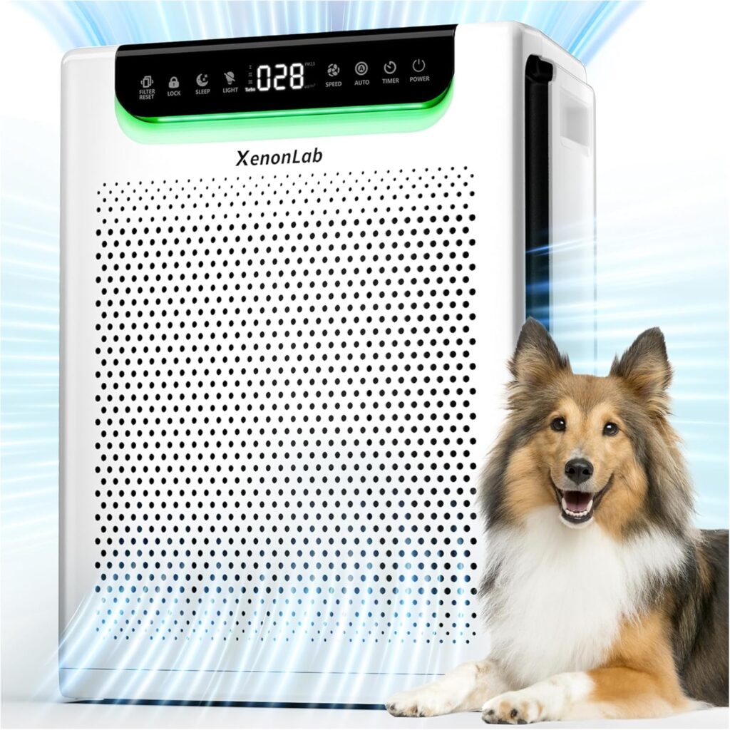 Air Purifiers for Home Large Room, Cover Up to 2600 Ft² with Washable Filters, Powerful Turbo Mode, PM2.5 Air Quality Display, 22dB Sleep Mode, Air Cleaner for Pets Hair, Smoke, HAP607, Bright White
