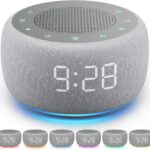 Buffbee Sound Machine & Alarm Clock 2-in-1, 18 Soothing Sound, 7 Night Light, Sleep Timer, Precise 30-Level Volume Control White Noise Machine