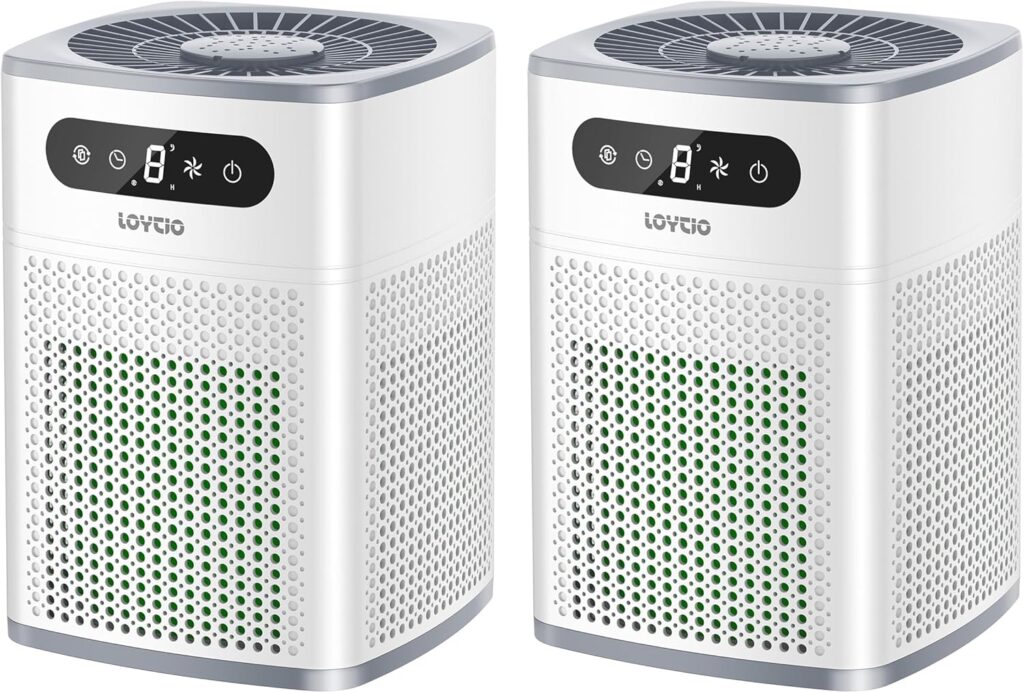 Air Purifiers for Bedroom, HEPA Covers Up to 302 sq.ft Room, 24db Sleep Model, Night Lighting, 3 Timers, with Aromatherapy for Bedroom, Dorm Room, Apartment, Kitchen-HY1800 (2)